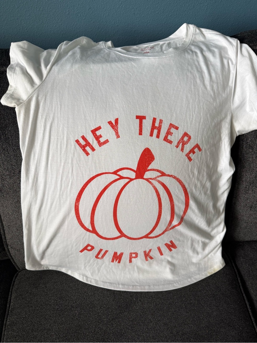Hey There Pumpkin Graphic Tee - White with Pumpkin Print Maternity shirt 🤰